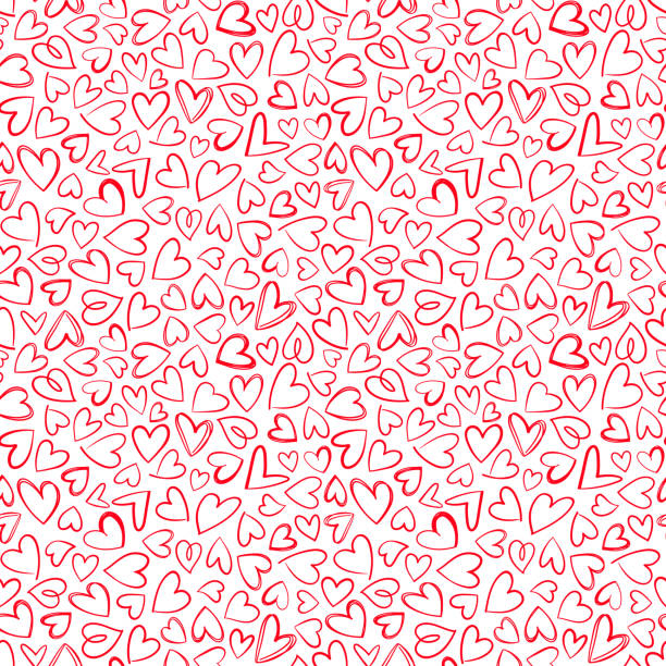 Cute seamless pattern with small pink hearts. Abstract romantic vector design for love holiday Valentine's day Cute seamless pattern with small red sketched hearts. Abstract romantic vector design for love holiday Valentine's day happy valentines day book stock illustrations