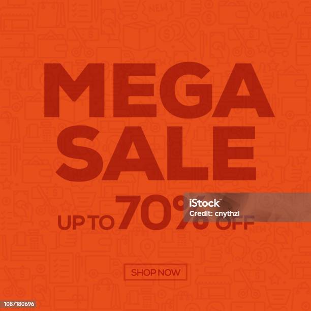 Sale Banner Template Design Mega Sale Vector Illustration Stock Illustration - Download Image Now