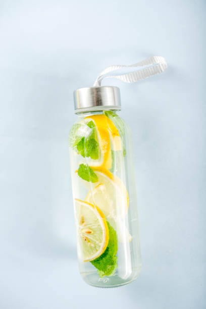 istock Homemade summer lemonade in bottle 1087185778