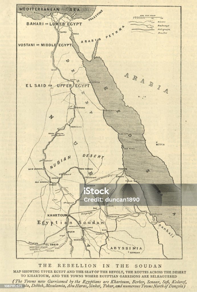 Mahdist War Map Of The Rebellion In Sudan 1884 Stock Illustration mahdist-war-map-of-the-rebellion-in-sudan-1884-stock-illustration