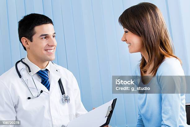 Doctor And Patient With Prescription At Office Stock Photo - Download Image Now - Adult, Adults Only, Care