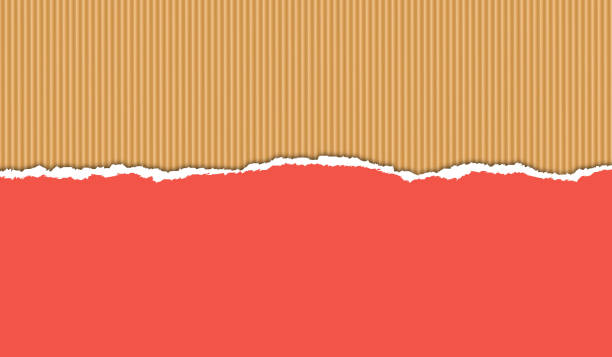 illustrazioni stock, clip art, cartoni animati e icone di tendenza di cartone rosso strappato ondulato - envelope brown torn backgrounds