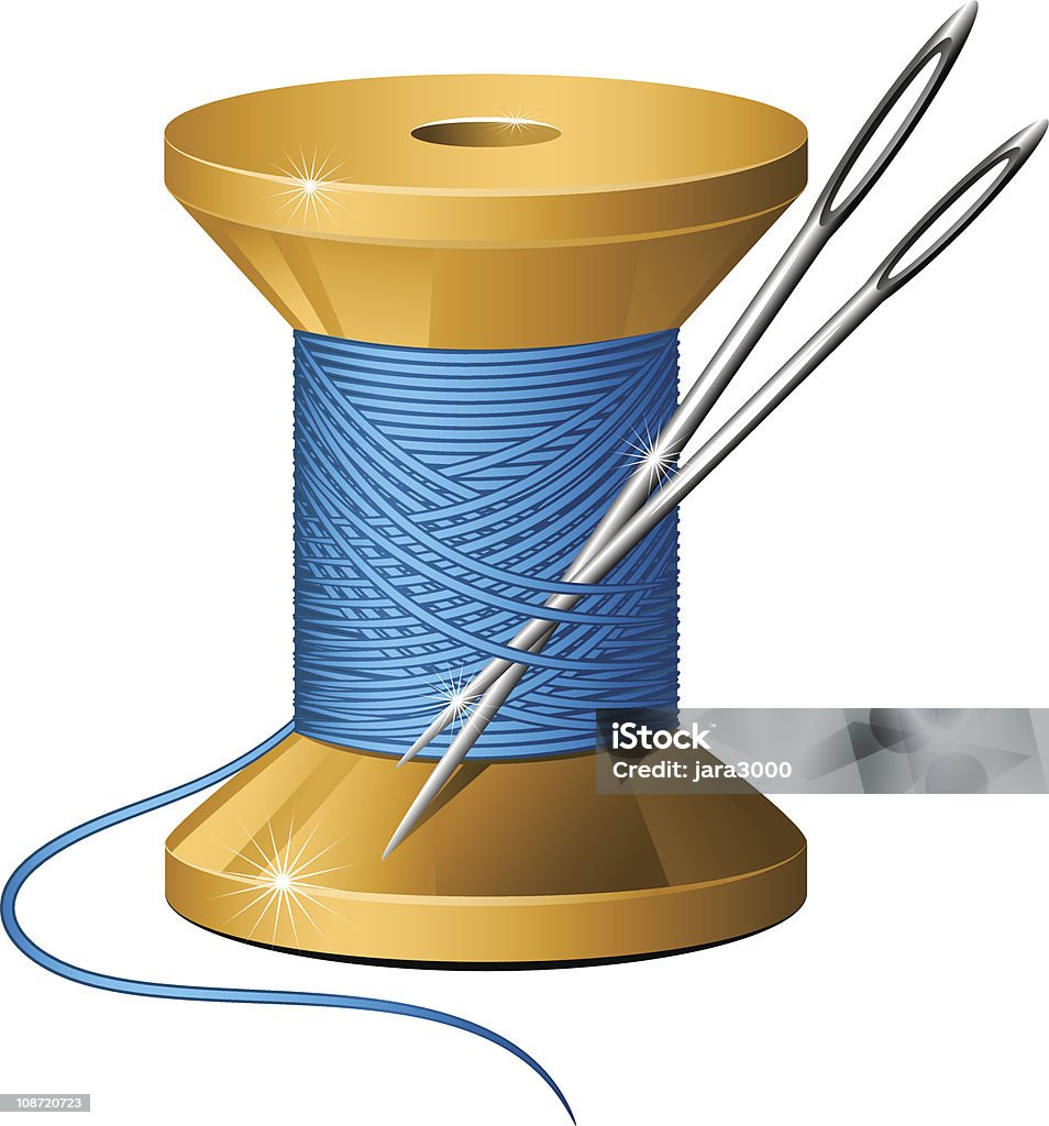 스풀에 of 꿰다 및 니들 - 로열티 프리 0명 벡터 아트