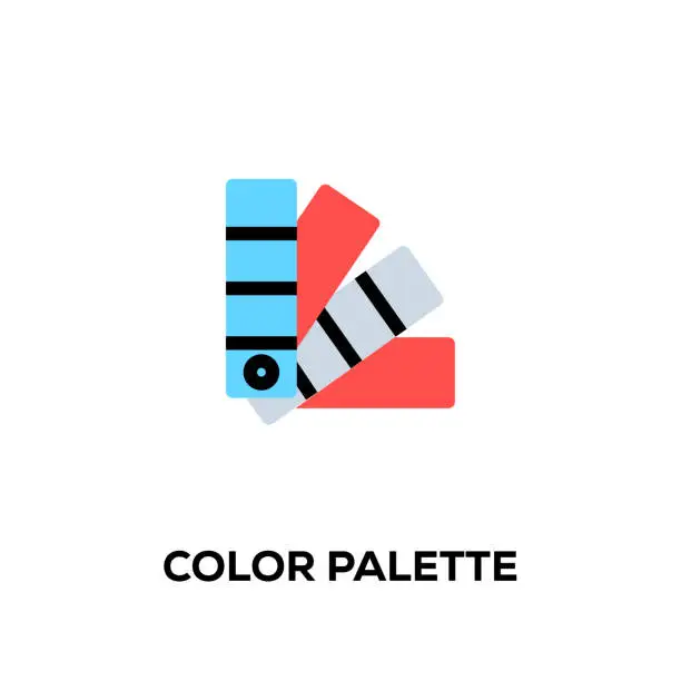 Vector illustration of Flat line design style modern vector Color Palette icon