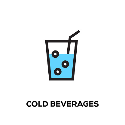 Flat line design style modern vector Cold Beverages icon