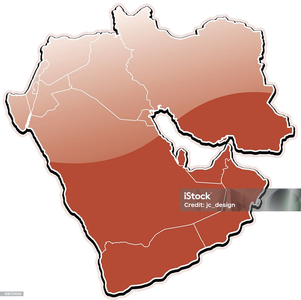 Nahen Osten Karte - Lizenzfrei Iran Vektorgrafik