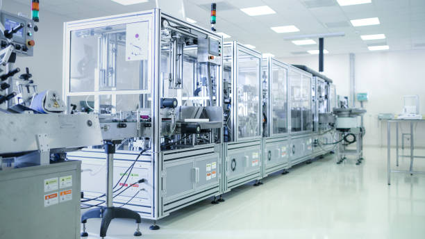istock Shot of Sterile Precision Manufacturing Laboratory with 3D Printers, Super Computers and other Electrical Equipment and Machines suitable for Pharmaceutics, Biotechnology and Semiconductor Researches. 1087219660