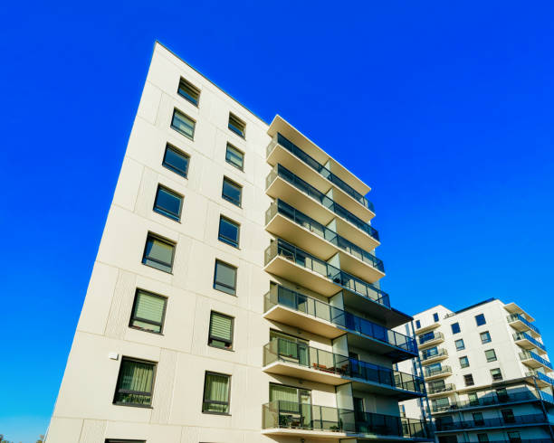 istock Apartment residential house facade with blank copy space 1087220224