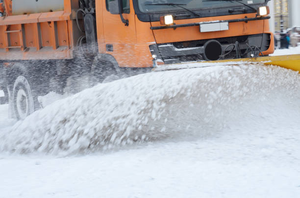 istock Snow-removal vehicles on the streets. 1087221758
