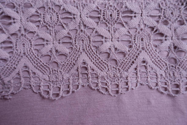 istock Close view of pink viscose fabric with lace 1087224124