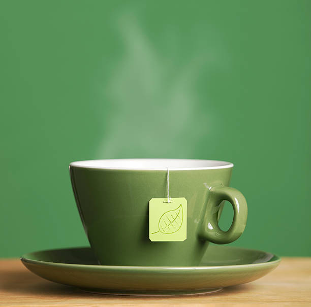 green tea "! - teetasse stock-fotos und bilder