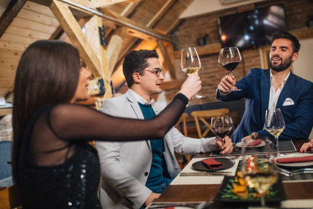 istock Modern people sitting in restaurant 1087225978