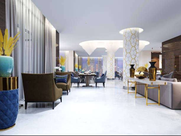 istock Restaurant and lounge area in a modern hotel. 1087229840