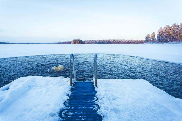 istock Ice swimming place from Kuhmo, Finland. 1087236744