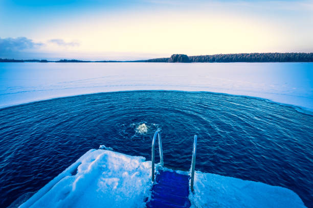 istock Ice swimming place from Kuhmo, Finland. 1087236782