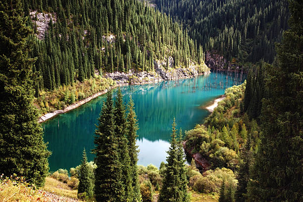 Beautiful mountain lake stock photo