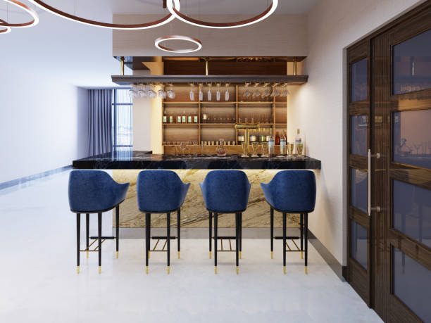istock Interior of a modern pub or bar at evening 1087241816