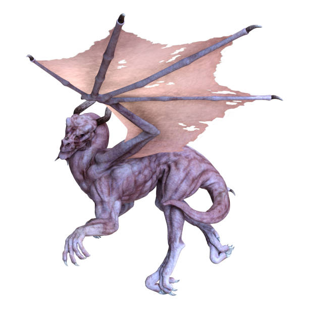 istock 3D illustration fantasy dragon on white 1087244504