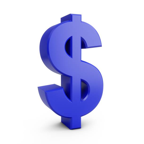 istock 3D Rendering Blue Dollar Sign isolated on white background 1087244676