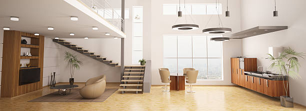 istock Modern interior of apartment 3d render 108724702