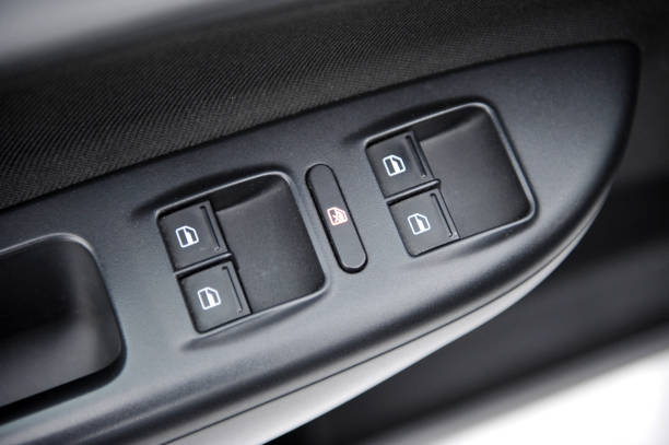 istock controls near the steering wheel in a modern car 1087249276