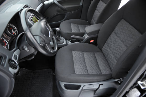 istock Modern Car Interior with sunlight with white scale and arrow 1087249640