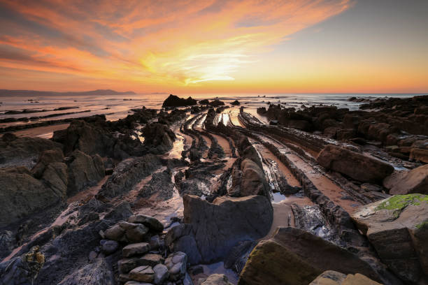 istock Barrika beach at sunset, in north Spain. 1087249936