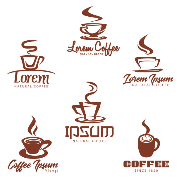 Coffee Clip Art Icon Collection Vector illustration of beautiful Coffee Clip Art Icon Collection milk tea logo stock illustrations