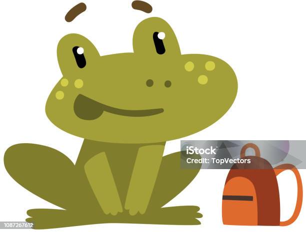 Cute Little Frog Funny Amphibian Animal Cartoon Character School Education  And Knowledge Concept Vector Illustration On A White Background Stock  Illustration - Download Image Now - iStock