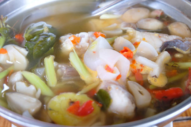 istock close up spicy fish soup ,Thai food 1087268450