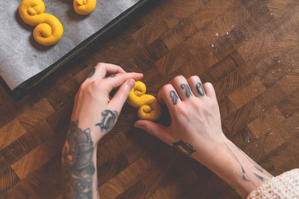 istock Baking traditional Swedish Lussebullar for Christmas 1087268532