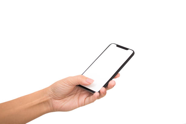 istock Woman hand touching mobile phone screen with her thumb 1087270368