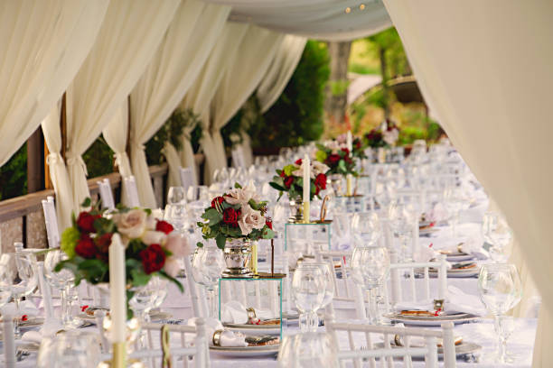 istock Table set for an event party or wedding reception 1087275566