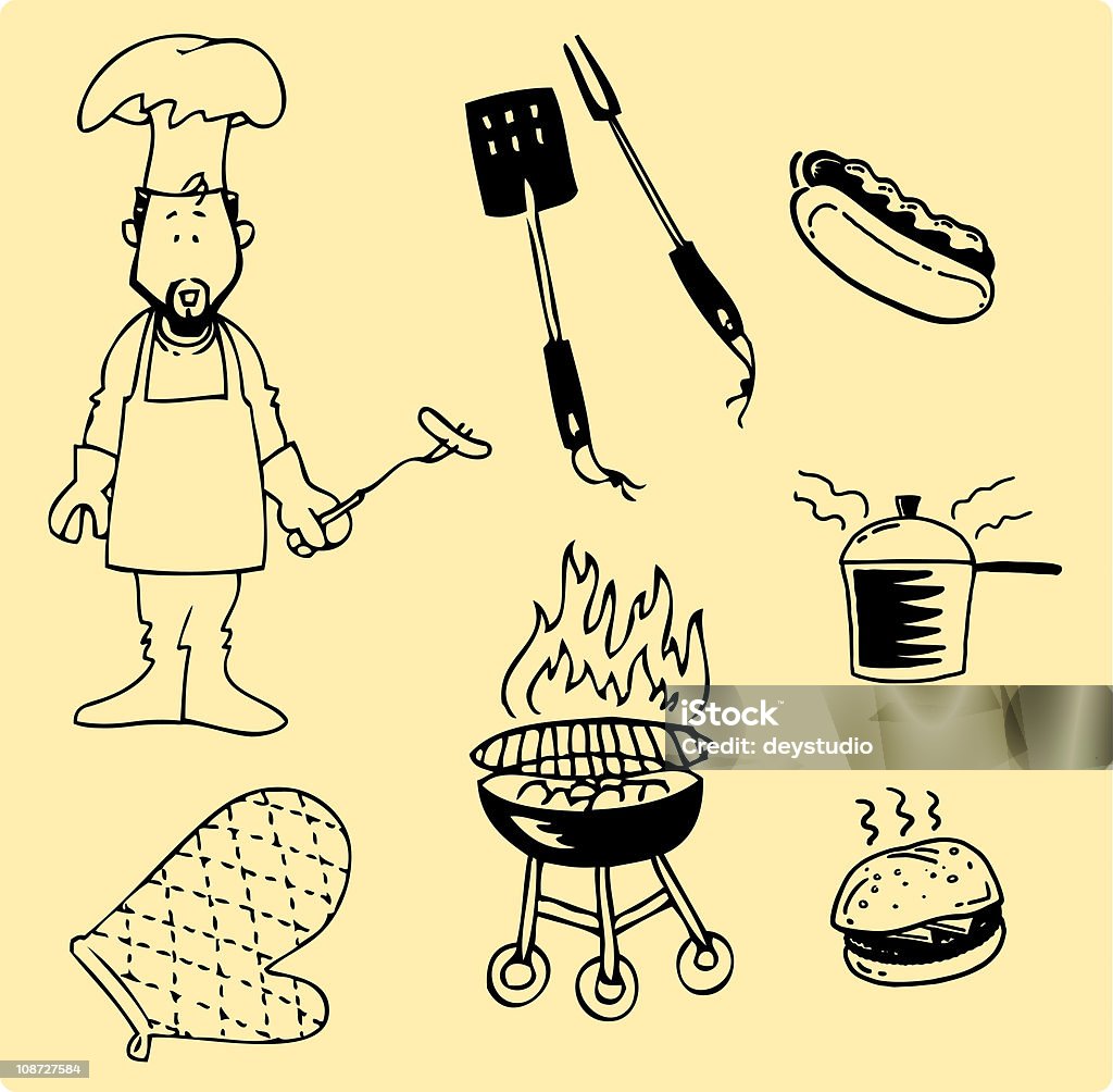 Bar-B-Q icônes - clipart vectoriel de Adulte libre de droits