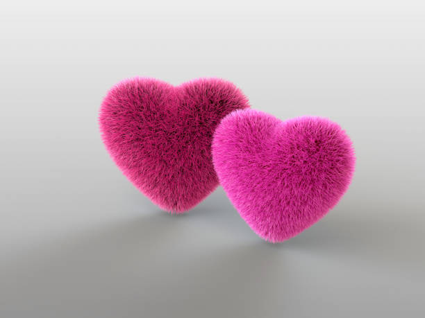 istock Heart from red fur. Valentine's Day. 3d render illustration isolated over white 1087275890