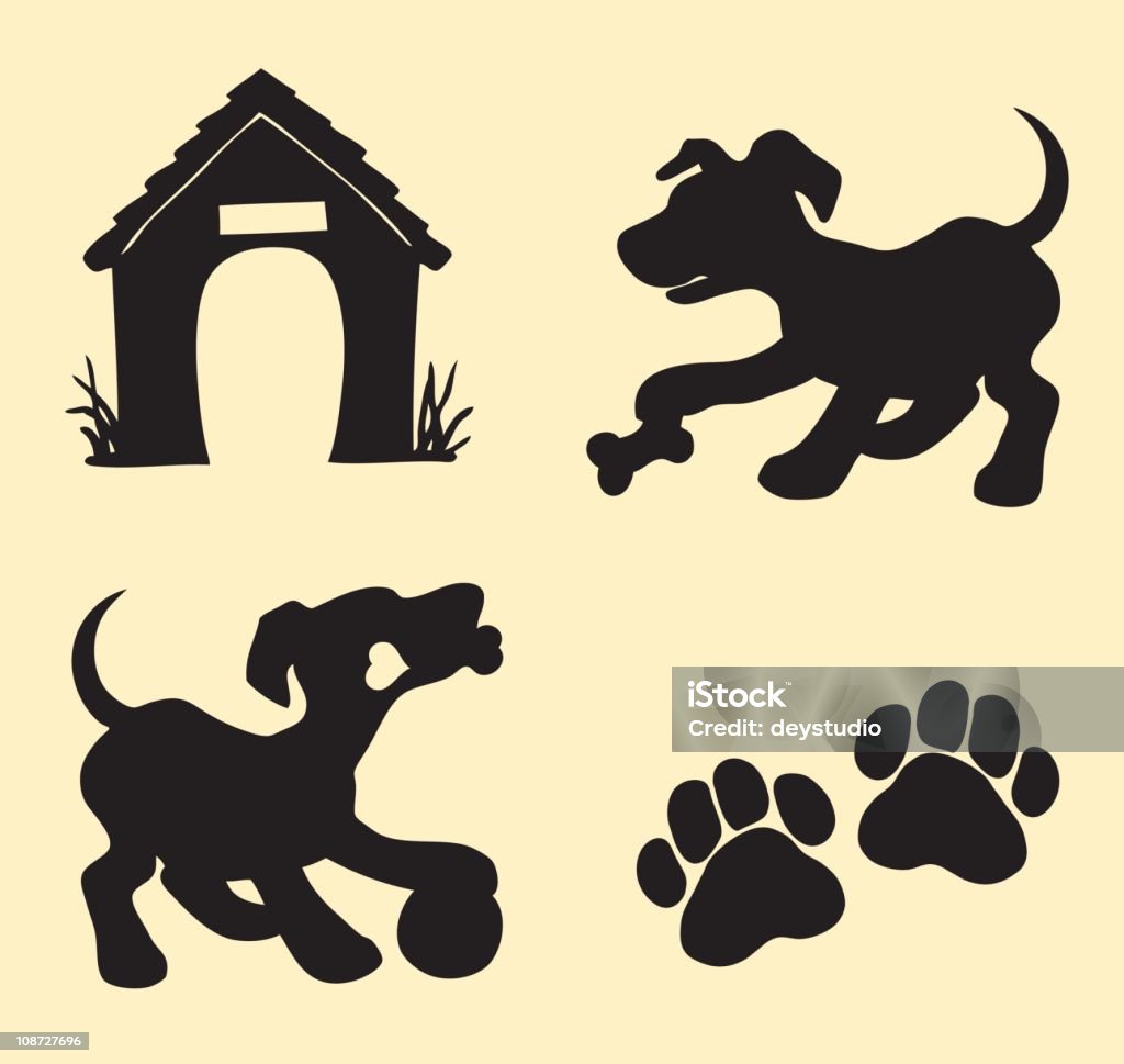 Perro cachorro jugando - arte vectorial de Alegre libre de derechos