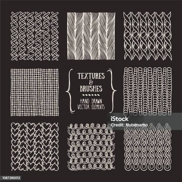 Sew Pattern Texture Sewing Knitting Hand Drawn Patterns Textile Textures Design Template ...
