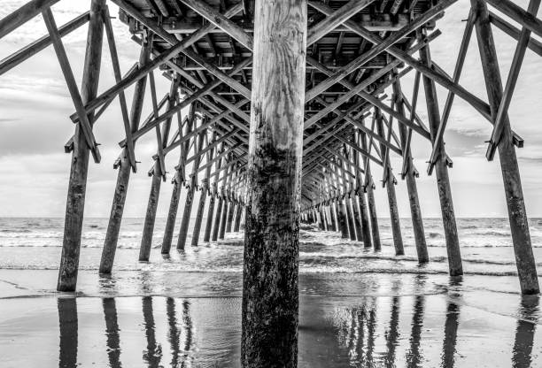istock Black and White Under the Folly Beach Pier 1087281390