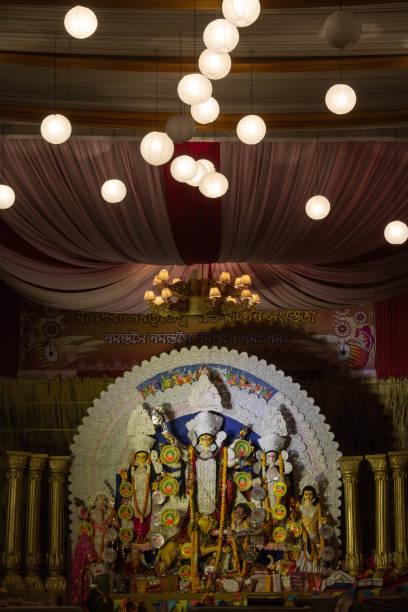 istock A View Of Durga Idiol Under Pandal Light 1087285076