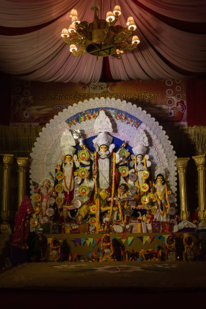 istock A View Of Durga Idiol Under Pandal Light 1087285184