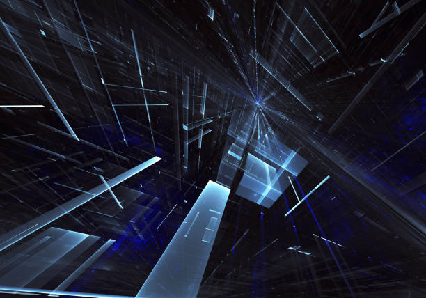 istock Abstract 3D fractal background, texture. Virtual Neon City 1087288114