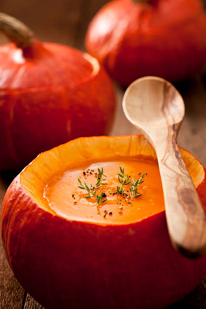 Pumpkin soup stock photo