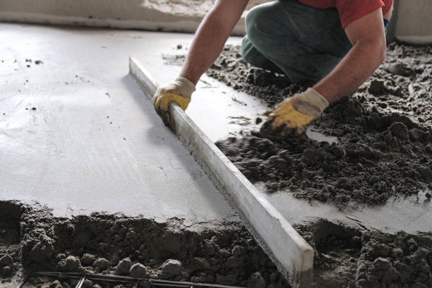 istock the builders poured concrete at the construction site 1087292604