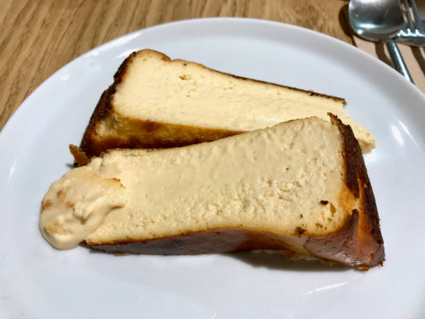 istock San Sebastian Cheesecake in Silver Plate / Creamy Plain Style. 1087292744