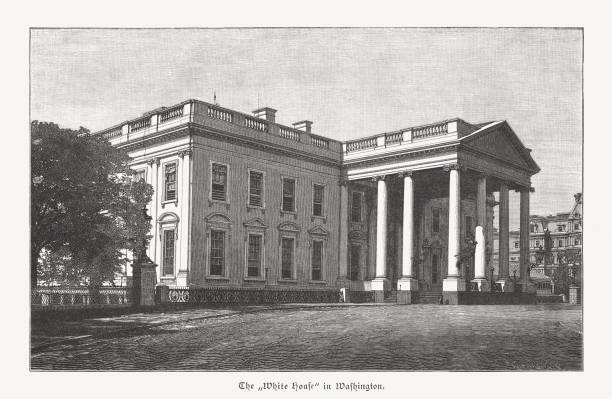 istock The White House, Washington, D.C., USA, wood engraving, published 1886 1087294510