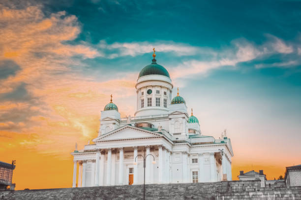istock Helsinki, Finland. Lutheran Cathedral On Senate Square With At Summer Sunset Evening With Dramatic Sky. Famous Landmark In Finnish Capital 1087300648