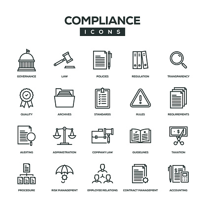 Compliance Line Icon Set