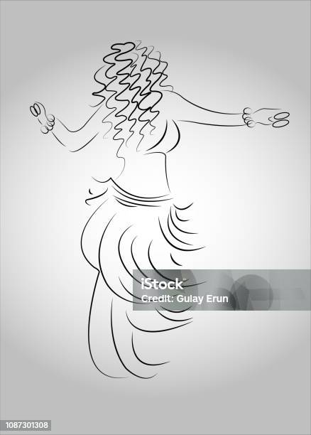 Turkish Belly Dancer Drawing Illustration Vector Stock Illustration - Download Image Now - Adult, Adults Only, Arab Culture