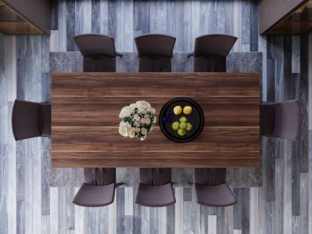 istock Top view of the modern dining room. 1087303262