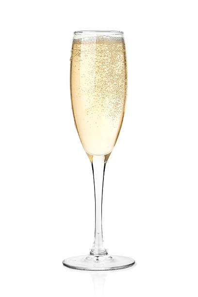 champagne in un bicchiere - champagne flute foto e immagini stock
